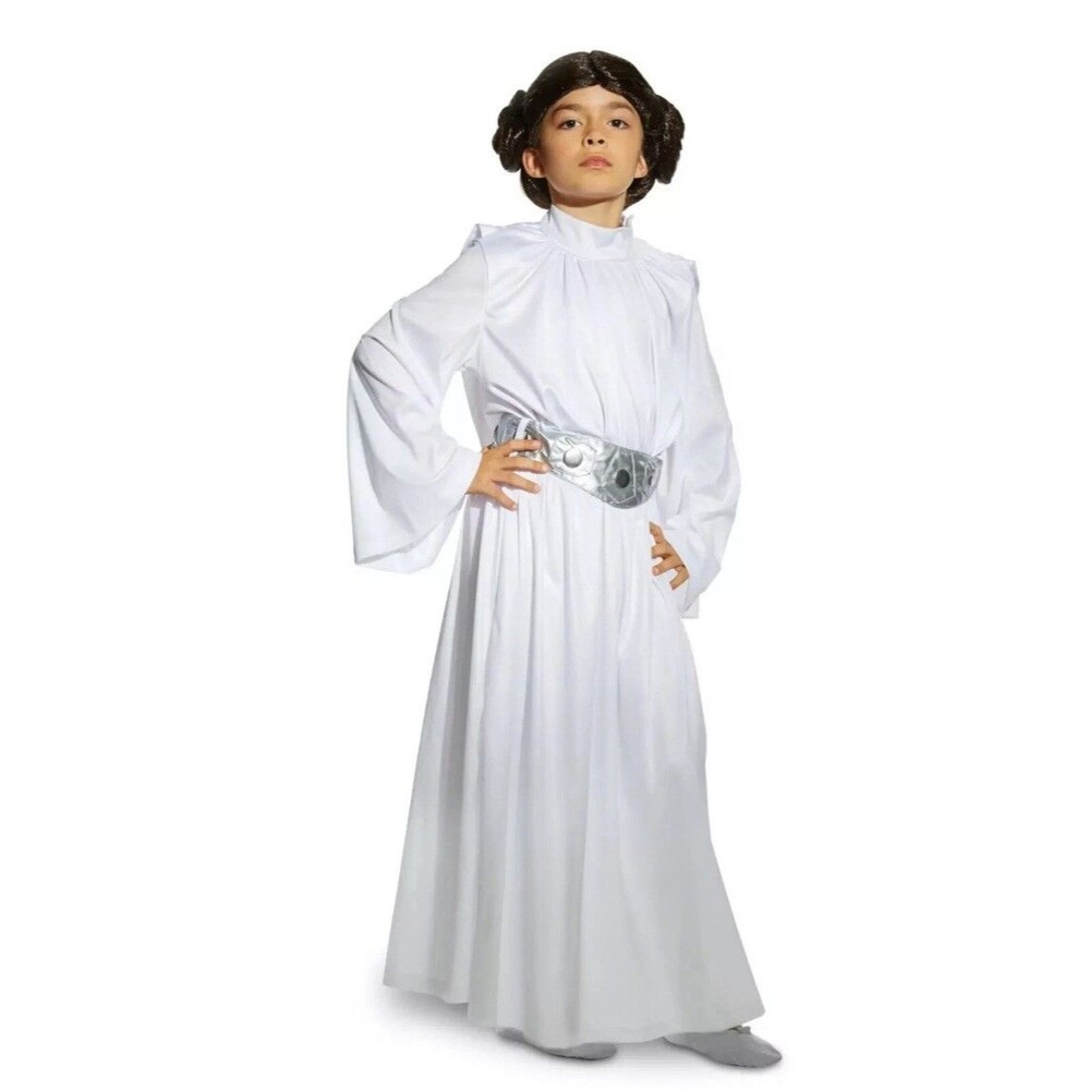 Disney Store STAR WARS Princess Leia Girls DELUXE Costume with Wig Size 5/6